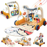 KidsMind Baby Play Mat Gym,4-in-1 Baby Kick and Play Piano Tummy Time Mat Learning Walker-Musical Activity Center with Lights Seat and Push Walkers Ideas for Baby Newborn 0-6-12 18 Months Boy Girl