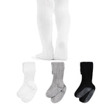 ZERULETS Baby Girl Tights Non Slip Skid Cable Knit Leggings Stockings Cotton Thick Warm Pantyhose for Toddler 3 Pack（Black, White, Gray, 1-2t