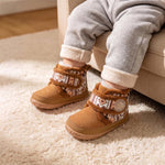 Scurtain Toddler Fur Boots Boy Girl Fuzzy Bedroom House Slippers Brown Size
