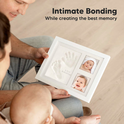 Baby Hand and Footprint Kit - Quick Dry Clay Baby Footprint Kit, Newborn Keepsake, Nursery Picture Frame for Boys, Girls, Personalized Gifts for Baby Shower, Registry & Mother's Day (Alpine White)