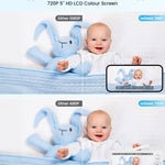 ieGeek Baby Monitor with Camera and Audio - 2K Video Monitor with 5" Screen - Night Vision, Two-Way Talk, Cry&Motion Detection, Temper& Humidity Sensor, PTZ, Remote Control via Screen and Free APP