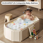 DUSHARKFUN Collapsible Baby Bathtub, Portable & Foldable Bathtub for Newborns to Toddlers, Easy to Store, Lightweight for Home & Travel, SpaceSaver Baby Tubs for Kids