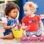 FUNZBO Girl Flower Garden Building Toys Set - Birthday Gifts for Age 2 3 4 5 6 Years Old Girls, STEM Montessori Educational Toy for Toddler Kids, Sorting & Stacking Spring Gardening Set