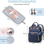 Diaper Bag Backpack Baby Bag for Mom Dad with Changing Pad, 19 Pockets, Large Waterproof Travel Baby Girl Boy Toddle Diaper Bag with Insulated Pocket, Baby Shower Gifts, Blue