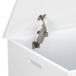 Saturnpower 30 inches Kids Wooden Toy Chest Storage Space with 2 Safety Hinge Modern Decorative Toys Bench Box for Playroom Bedroom Living Room (White)