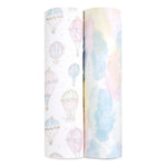 aden + anais 100% Organic Cotton Muslin Swaddle, Breathable Baby Blanket, Ideal for Boys, Girls, Newborns, Babies & Infants, Receiving Blanket, Soft Lightweight Wrap, 2 Pack, Above The Clouds