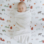 Little Unicorn Premium Crib Sheet | Breathable & Super-Soft Muslin Fabric (Farmyard)