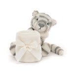 Jellycat Bashful Snow Tiger Soother Stuffed Animal, 13.5 inches- Security Blanket & Lovey for Babies - Baby Gift