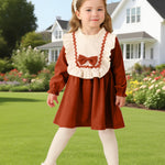 Kucnuzki Little Girls Cute Clothes Dresses Casual Long Sleeve Dresses Toddler Outfit Fall Winter Baby Girl Clothes 18-24 Months