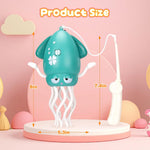 Magic Electric Dancing Octopus Toy with Led Light and Music,Playful Automatic Evasion Crawling Dancing Octopus with Fishing Rod,Smart Tentacle Explorer Dancing Squid Toy Tummy Time Baby Toys,Green