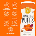 Serenity Kids 6+ Months Grain Free Puffs Toddler & Baby Snack | No Added Sugar, Gluten & Rice Free, Allergen Free | Made with Organic Cassava, Veggies, and Herbs | Pumpkin & Cinnamon | 1 Count