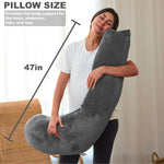 Pregnancy Pillows for Sleeping, Detachable and Adjustable with Pillow Cover, Maternity Body Pillow for Adults, Support for Back, Legs, Belly, HIPS and Pregnancy Must Haves Grey