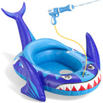 Shark Kids Pool Floats with Water Gun, Toddler Inflatable Pool Toys Gift for Kids 3-8 Years Old, Summer Outdoor Water, Beach, Swimming Pool Toys for Boys and Girls