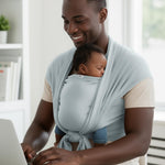 Yolay Baby Wrap Carrier Easy to Wear Soft Baby Carrier Sling Hands Free Adjustable Baby Carrier for Newborn to Toddler Upto 50 lbs, Light Grey
