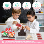 Valentines Day Large Volcano Science Kit - 24 Pack Valentines Day Gift Cards for Kids, Volcano Erupting Experiment Toys STEM Educational Toys for Classroom Exchange School Activities Party Favors