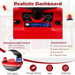 HONEY JOY Ride On Fire Truck, Licensed Scania Push Car for Toddlers, Light & Sound, Under-Seat Storage, No Power Foot-to-Floor Ride On Toy for Kids Boys Girls Gift (Red)