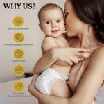 EcoHugs Organic Bamboo Diapers Size 1 | Ultra-Soft Disposable Baby Diapers | Hypoallergenic and Super Absorbent | Unscented and Totally Chlorine Free | Pack of 30