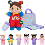 OUOZZZ Soft Baby Doll for Girls - My First Baby Doll Birthday Gifts for Girls Plush Rag Dolls Tulip Pink Dress Toy for Toddlers Kids Infants 10"