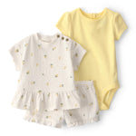 Carter's Girl 3-Piece Short Set, Yellow Lemons, 6M