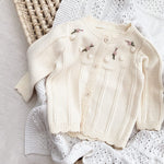 Simplee kids Baby Girls Knit Cardigan Hand Embroidery Pompoms Sweater Long Sleeve Coat for Winter Fall