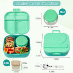 Aimsnk Bento Lunch Box for Kids with 12oz Soup Thermo,4 Compartments Lunch Box Containers Kids, Includes Foldable Spoon &Sauce Jar, BPA Free&Leak proof,Insulated Food Jar for Travel,School,Picnic