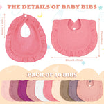 10 Pcs Baby Muslin Bibs Drool Bandana Soft Baby Cotton Bibs for Newborn Baby Girl Boy Toddlers Infants Teething(Retro Colors)