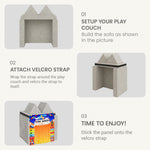 HAJOROM Play Panel for Kids Play Couch 4 PCS Childrens Play Panel for Toddler Foam Sofa (Play Couch not Included) (4 Styles)