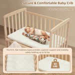 Flwrgirl Convertible Mini Baby Crib - Portable Bedside Bassinet with Mattress Included,3 Heights Baby Crib with Wheels for Small Room and Newborns 0-12 Months,Unpainted