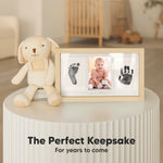 Inkless Hand and Footprint Kit, Boy, Girl, Newborn Keepsake - No Mess Ink Pad for Baby Handprint, Clean Touch Paw Print Kit for Dog Picture Frame, Personalized Baby Christmas Shower Gifts (Ash Wood)