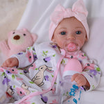 BABESIDE 18-Inch Reborn Baby Doll Girl – Realistic Lifelike Bebe Reborn de Silicona with Bunny Outfit, Magnetic Pacifier, Bottle, Diaper & Birth Certificate, Real Life Baby Dolls Gift for Kids