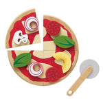 Le Toy Van - Childrens Wood Pretend Play Food | Wooden Honeybake Pizza Pretend Food Toy Playset | Toy Kitchen Accessories Play Food Role Play Toy (TV279)