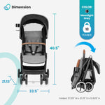 Evenflo Travel Stroller, Self-Folding, Lightweight, Fits Baby Car Seat, Gold Otto, Moonstone