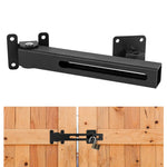 VANROUG Flip Gate Latch Lock with Padlock Hole, Safety Door Bolt Latch Lock, Barn Door Lock Adjustable Door Latch for Swing Door, Outdoor Wooden Fence, Shed, Garage, Yard, Matte Black