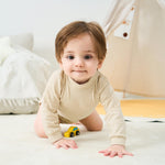 pureborn Baby Boys Girls Bodysuits Turtle Neck Long Sleeve Soft Cotton Romper One-piece 18-24 Months Beige