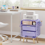 SYKIARIOL Kids Nightstand,Girls Bedside Table,Night Side Table,Kids Night Stand,End Tables Bedroom,Purple Cute Nightstand with Storage Drawer for Girls