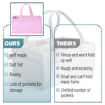 Mr. Pen Baby Diaper Caddy Organizer, Pink Quilted Fabric, Car Diaper Caddy, Portable