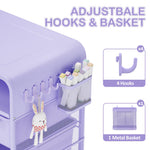 SYKIARIOL Kids Nightstand,Girls Bedside Table,Night Side Table,Kids Night Stand,End Tables Bedroom,Purple Cute Nightstand with Storage Drawer for Girls