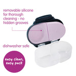 b.box Snack Box - Leakproof Mini Bento Box for Kids & Toddlers, 2 Compartment Snack Containers for Kids, Lunch Containers, Dishwasher Safe, BPA Free, PFAS Free, Ages 4m+, 1 3/4 Cup - Indigo Rose