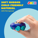 JOYIN Cartoon Cars, Soft Rubber Toy Car Set, Mini Vehicles, Bath Toy Car for Toddlers, Gift for Boys and Girls Easter Basket Stuffers, Summer Beach and Pool Activity, Party Favors for Kids
