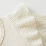 pureborn Toddler Girl Sweater Dress Ribbed Knit Ruffle Long Sleeve Swing Fall Winter Dresses Solid Beige 3-4 Years