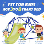 Climbing Dome with Slide, 8FT Kids Outdoor Geometric Dome Climber, Climb Structure Suitable for Indoor & Outdoor Backyard Playground, Outdoor Climbing Frame Toys for Kids Age 3-8