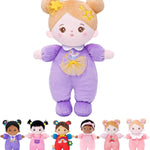 OUOZZZ Soft Baby Doll for Girls - My First Baby Doll Birthday Gifts for Girls Plush Rag Dolls Tulip Pink Dress Toy for Toddlers Kids Infants 10"