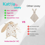 Bunny Lovey Security Blanket – Safe and Soft Toddler, Infant Lovey for Comfort & Cuddles, Newborn Snuggle Toy, Neutral Baby Gift for Boys or Girls. Big Size 16in.