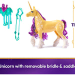 Unicorn Academy, Leaf with 2 Riding Accessories, 11”, Compatible with Ava, Dolls & Unicorn Toys for Girls Ages 4 and up