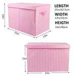 Mayniu Large Toy Storage Box Chest for Girls Kids, Sturdy Toy Box Bin Organizer Baskets with Lid for Living Room, Nursery, Closet, Bedroom, Playroom 25"x13" x16" (Pink)