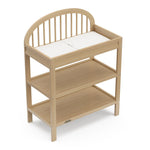Graco Olivia Changing Table with Water-Resistant Changing Pad (Driftwood) - GREENGUARD Gold Certified, Includes Bonus Water-Resistant Changing Pad with Safety Strap, 2 Open Shelves, Stylish Design
