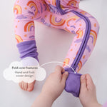 pureborn Baby Girls Sleeper Viscose from Bamboo Pajamas 2-Way Zipper Snug Fit Sleepwear Rainbow Cloud 0-3 Months