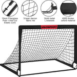 Kids Soccer Goals for Backyard Set - 2 of 4' x 3' Portable Soccer Goal Training Equipment, Pop Up Toddler Soccer Net with Soccer Ball, Soccer Set for Kids and Youth Outdoor Games, Sports, Play