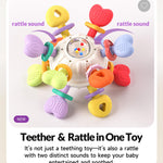 Baby Silicone Teething Toys - Safe, Multi-Functional BPA-Free Sensory Learning Teether Montessori Baby Toys for Infant 0-12 Months Teething Relief with Rattle Perfect Baby Gift for Boys Girls