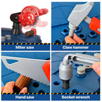 MUGEYMYD Kids Tool Bench Set with Electric Drill and Realistic Tool, Pretend Play Construction Workbench Toys for Toddlers, Build a Kids Tool Workshop Set for Boys and Girls, Ages 3-8.